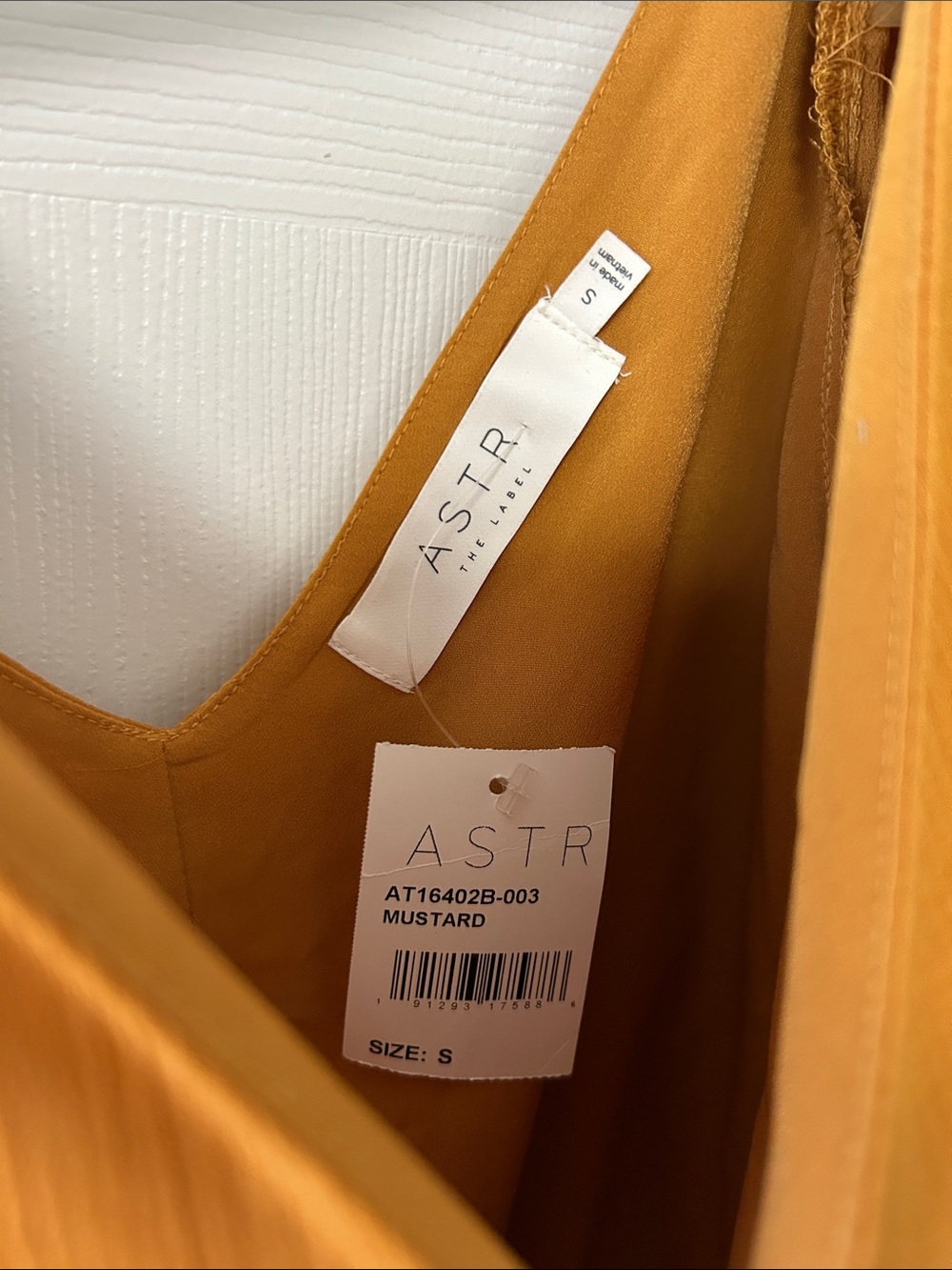 Astr Mustard Sleeveless Dress